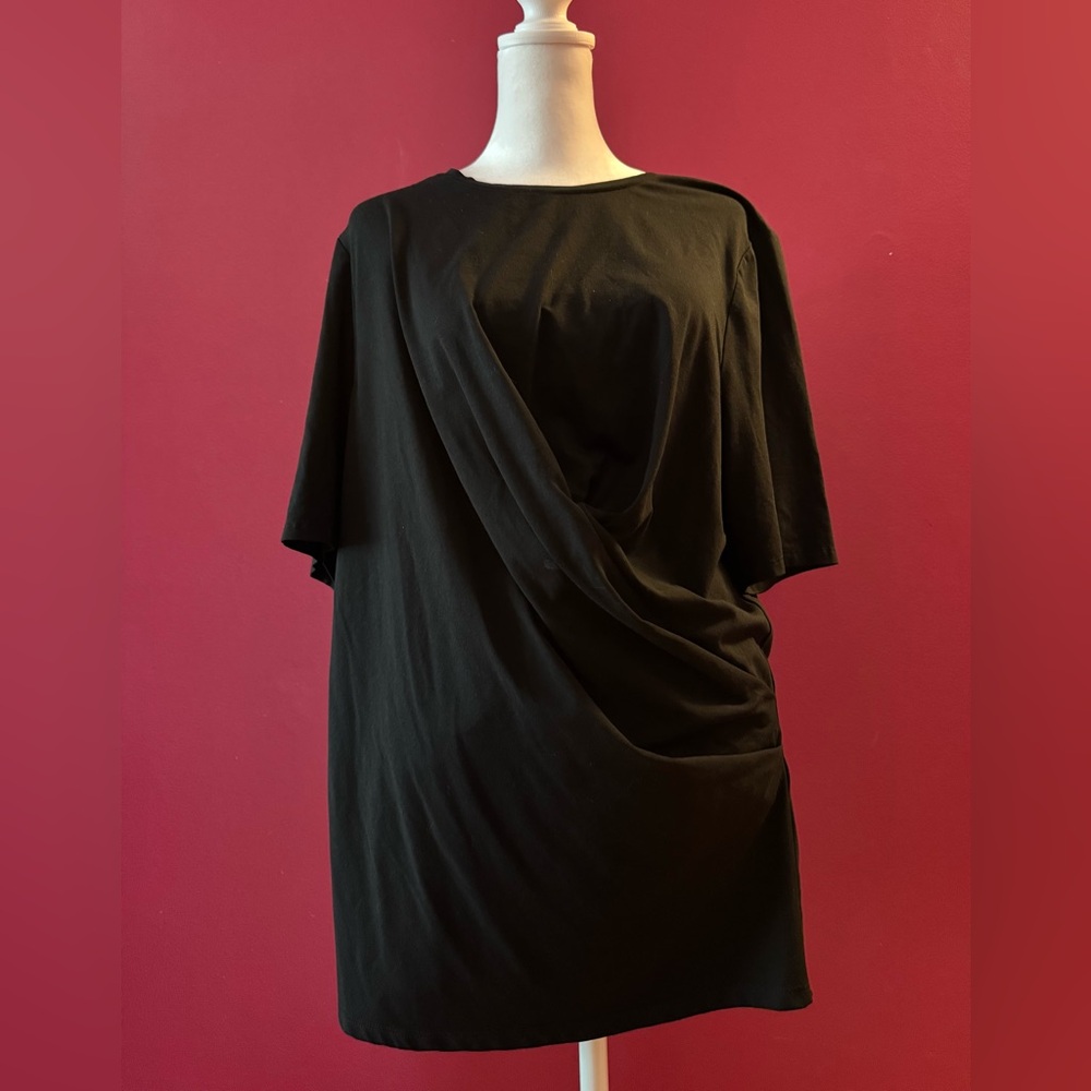 Chico's Black Draped T-Shirt